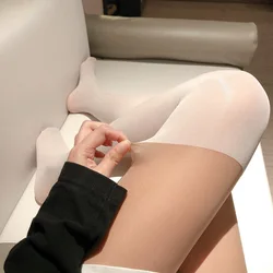 Fake Thigh High Open Crotch Pantyhose Stitching White Leggings 40D Spring and Autumn Velvet Stockings Real Shot]]