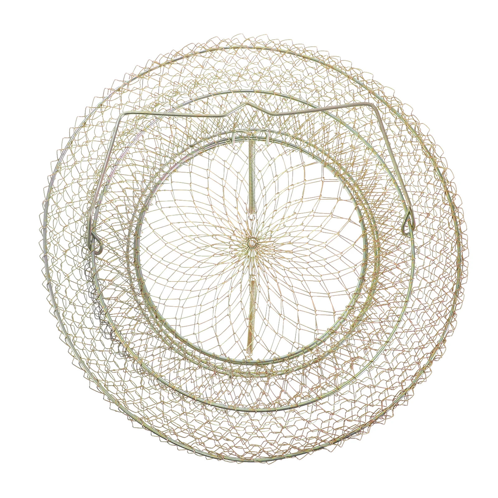 

Portable Wire Basket Foldable Fishing Cage Galvanized Iron Strong Mesh Net For Fish Crab Shrimp Lightweight Wear-Resistant Metal