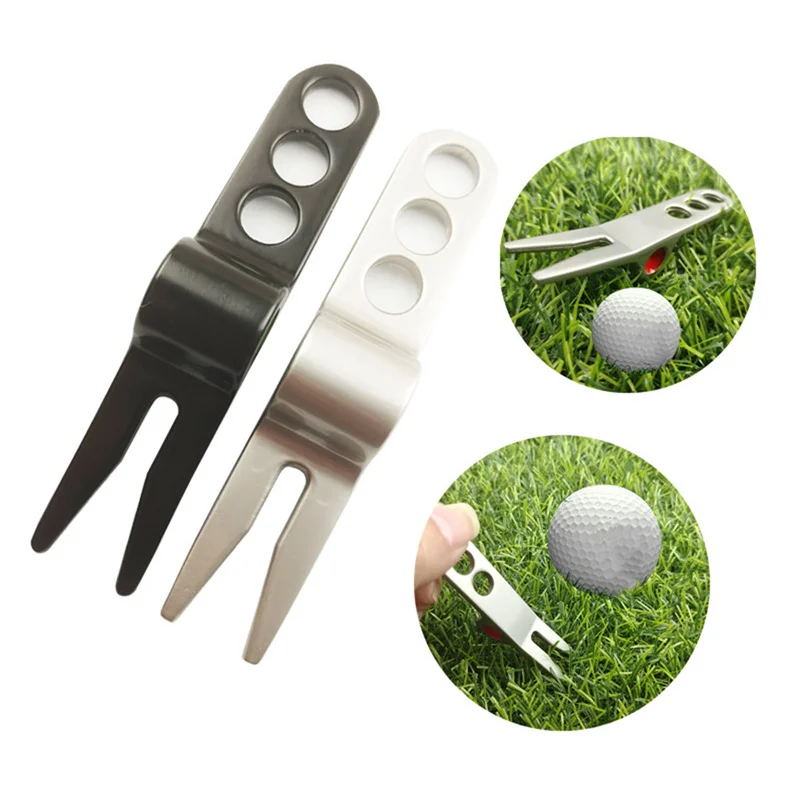Durável Zinc Alloy Golf Ball Fork, Pivot Repair Tool, Compatível, Portátil, Golf Divot Tools