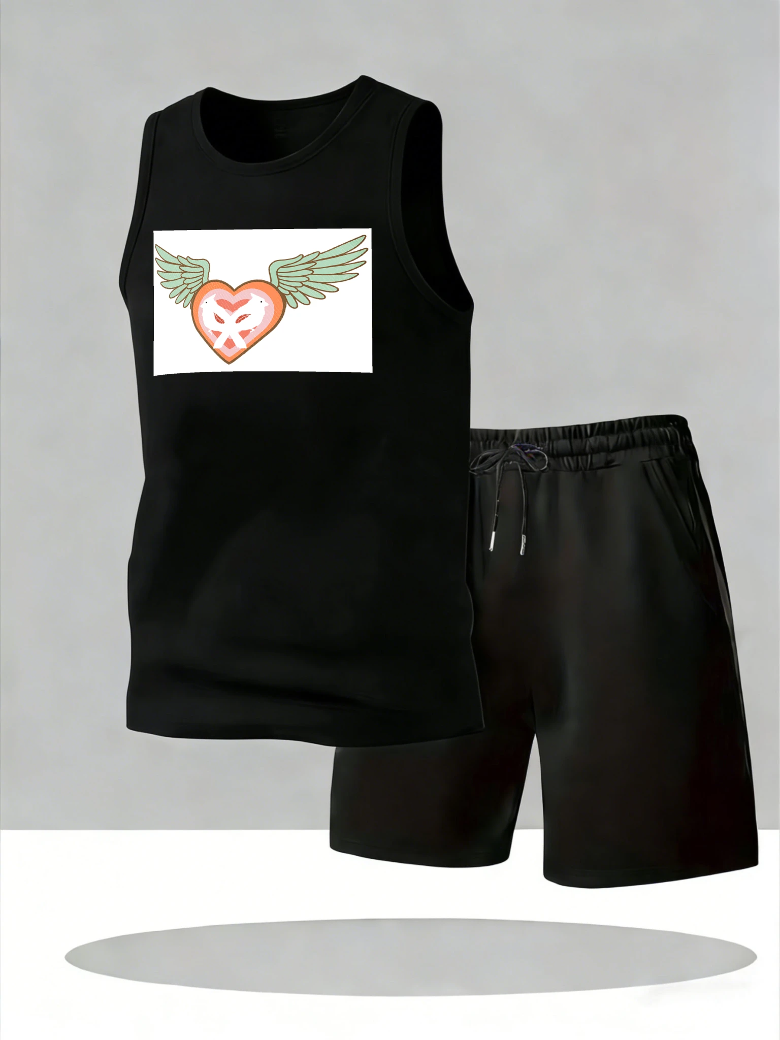 

Men's Tank Top Sets 2026 Summer Quick drying beach Breathable sports 2 piece set crewneck running sets for men oversize