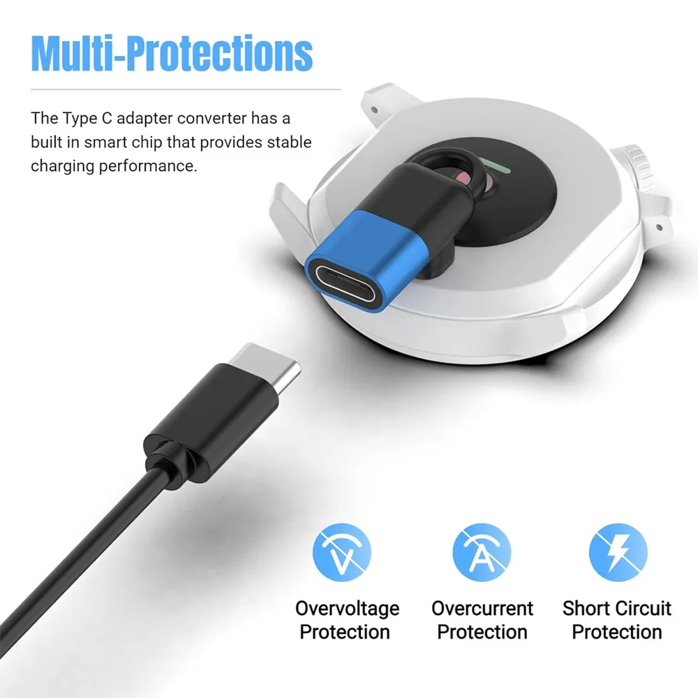 Type C Adapter Charger for Coros Pace 3/ Pace 2 USB-C Charging Cable Converter for Coros Apex pro/ Apex 42mm/ Vertix/ Vertix2