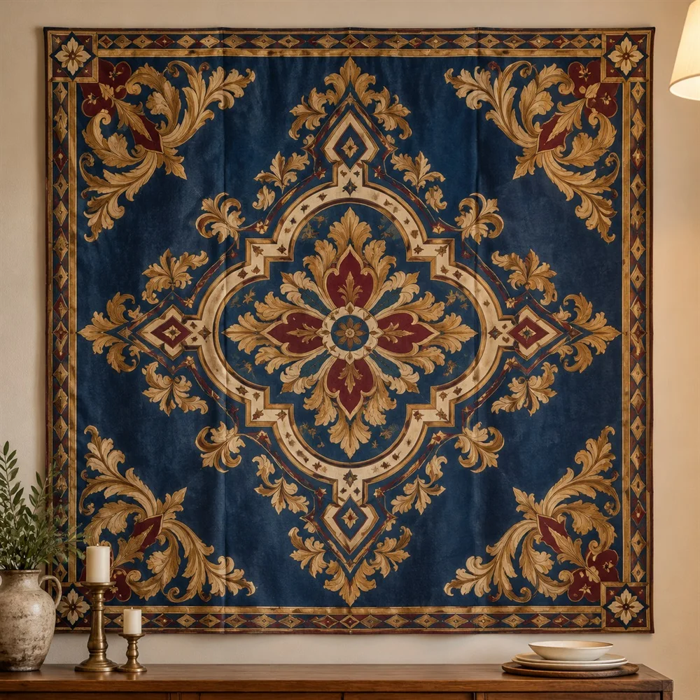VIKAMA European Cross Geometry Tapestry Wall Hanging, European Wall Decor Tapestries for Bedroom Nursery Kids Room Living Room