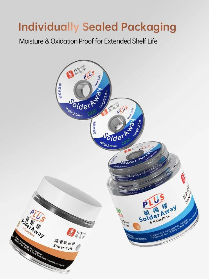 YCS M Y 2.0mm Ultra-Soft Plus Desoldering Tape - Fast Thermal Desoldering, Desoldering Residue Removal Tape