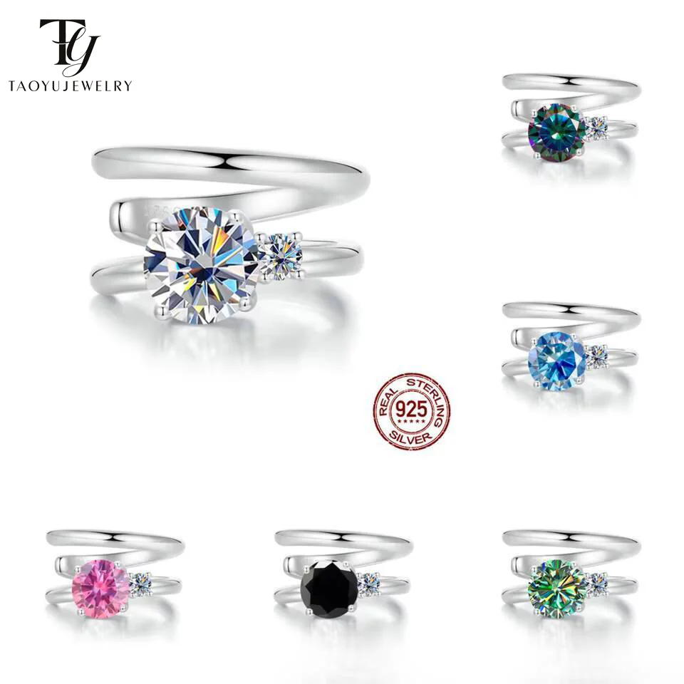 Taoyu 0.5ct Excellent Cut Moissanite Clip Earrings For Women Shine Double-layered Ear Clips Fine Jewelry S925 Sterling Silver