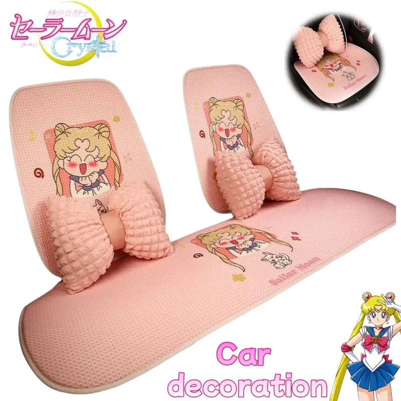 

Sailor Moon Tsukino Usagi Cute Kawaii Cartoon Universal Car Cushion Seat Creative High Value Anime Peripheral Seat Cover Gift