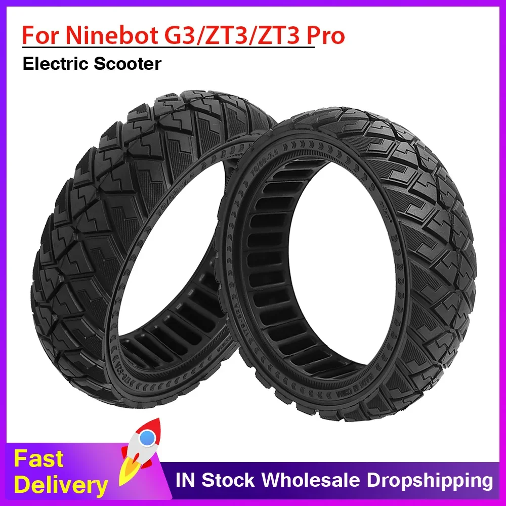 70/60-7.5 Off-road Soild Tires For Ninebot G3/ZT3/ZT3 Pro Electric Scooter Anti-Explosion Honeycomb Tyre Damping Wheels