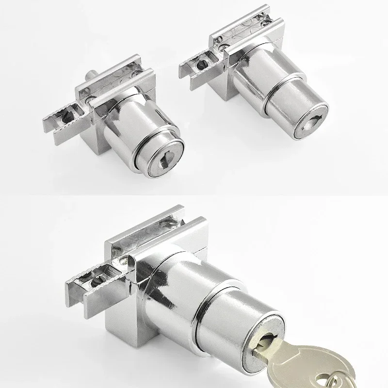 Glass Cabinet Lock Showcases Sliding Door Lock With Keys No Drilling Lock Easy To Install Glass Door Locks Furniture Hardware