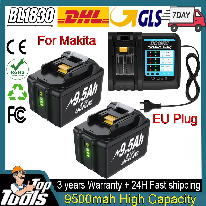 Per Makita BL1830 18V Batteria 9500mah Al Litio di Ricambio Per Makita BL1830 BL1860 BL1890 Trapano Strumento di Potere Riutilizzabile
