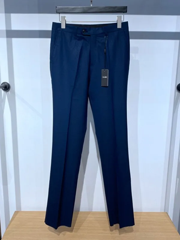 

EVE De U Men's Straight Leg Wool Blend Pants Faionable Urban Sle Spring Commute Friendly Light Weight Floral Embroidery