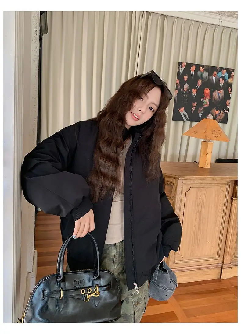 Kurtki bomberki puchowe damskie zimowe ocieplane polarem sherpa wyściełane grube wygodne stylowe drużynowe na siłownię do przygody wytrzymałe