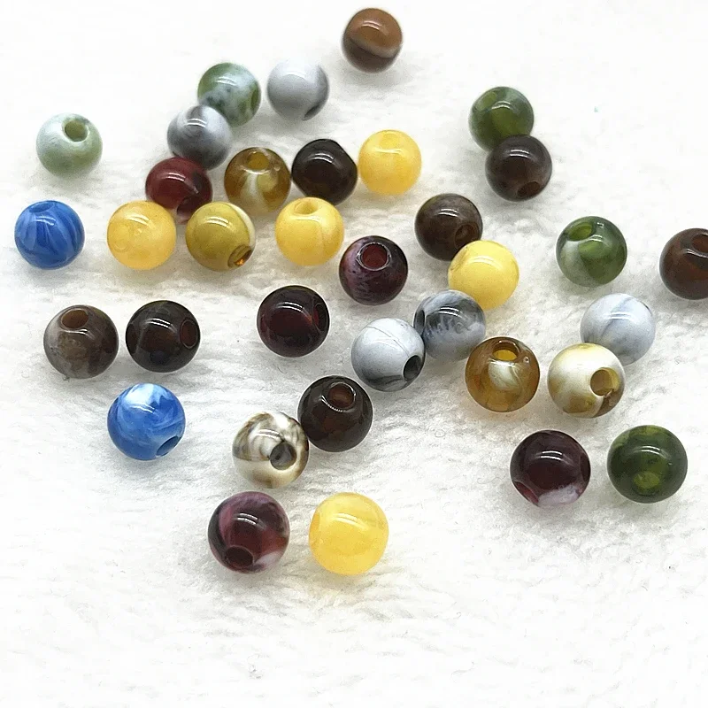 6mm 8mm 10 mm Round Acrylic Beads Loose Spacer Beads for Jewelry Making DIY Bracelet Earrings