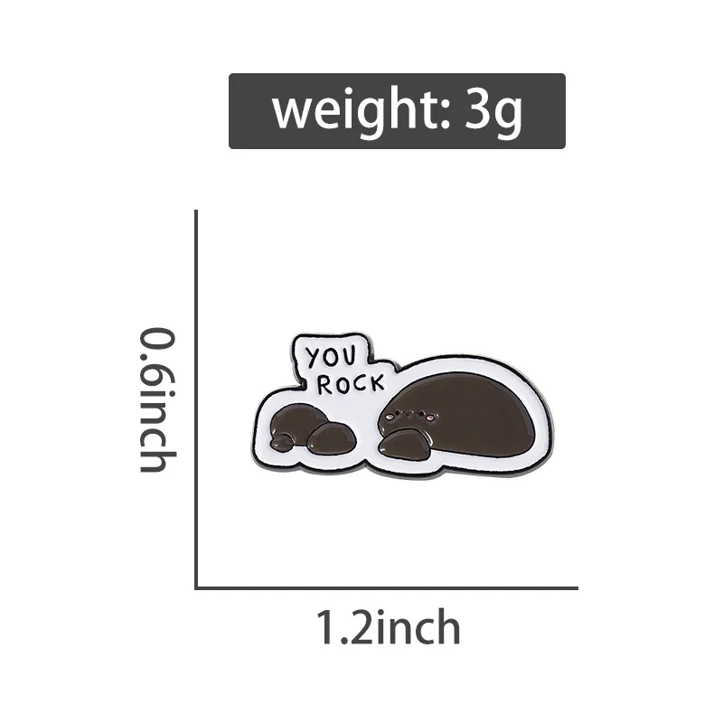 أنت روك الحجر الأسود المينا دبابيس مضحك شعار سبيكة دبابيس الملابس شارة التلبيب مجوهرات بسيطة هدايا للأصدقاء أسعار الجملة #2