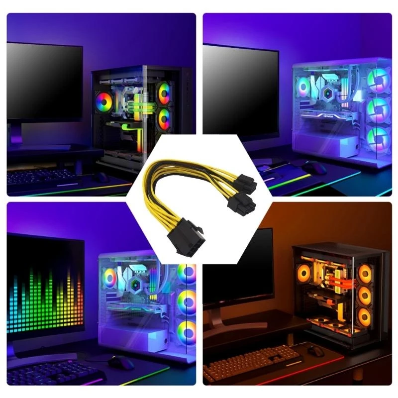 8Pin ذكر إلى مزدوج 8Pin أنثى مهائي كابلات وحدة المعالجة المركزية 8 دبوس إلى الرسومات بطاقة الفيديو فاصل الطاقة 8Pin ذكر إلى 8Pin #3