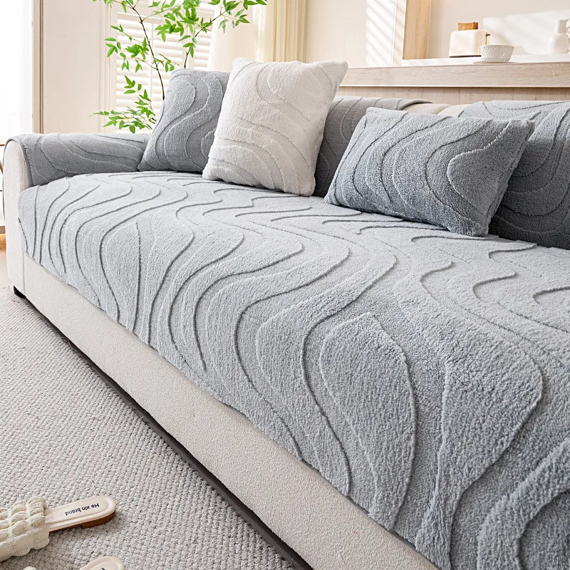 

Зимняя утолщенная теплая подушка для дивана, нескользящая, против царапин, прочная пылезащитная подушка для сиденья, можно стирать в машине, домашний декор