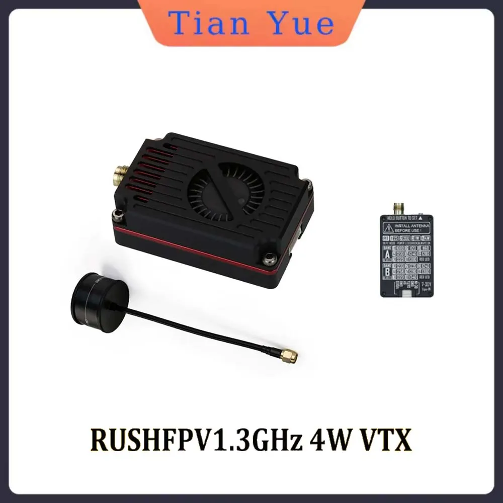 

RUSHFPV 1,3 ГГц 4 Вт видеопередатчик с всенаправленной антенной SMA IRC протокол Tramp для RC FPV дрона дальнего действия VTX