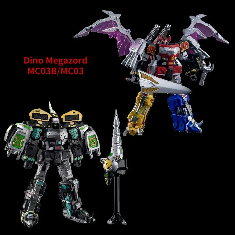 【Disponibile】 Lucky Cat Dino Megazord MC03B MC03Lung Wang Kai Sa Dinosauro scuro Troop Fusion Trasformazione Modello giocattolo