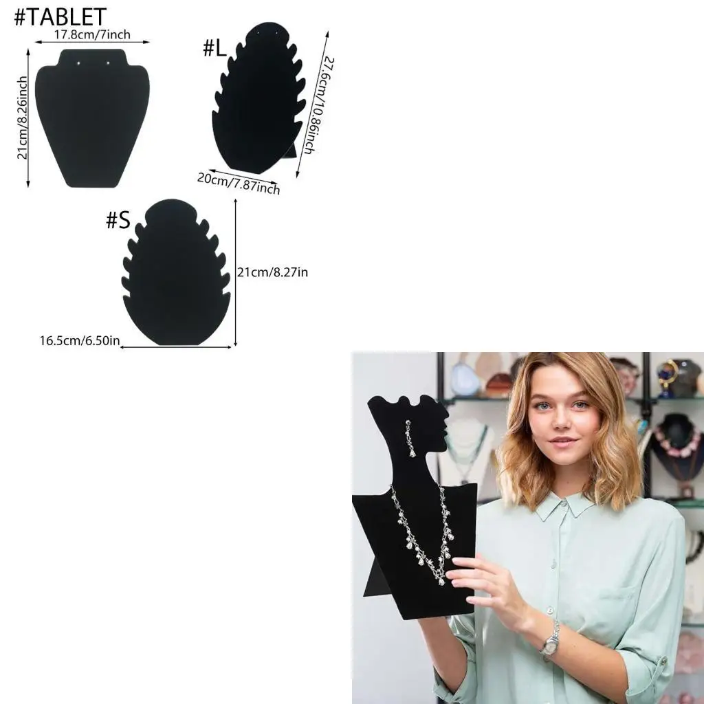 

Velvets Necklace Display Stand Scratch Resistant Jewellery Holder Collapsible Jewelry Easel for Showcases and Fairs