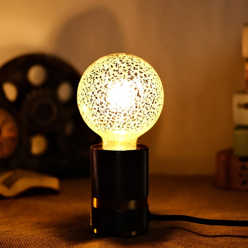 LED light bulb, retro decorative light bulb, Edison light bulb, Amber 220-240V 4W E27 leopard print light bulb