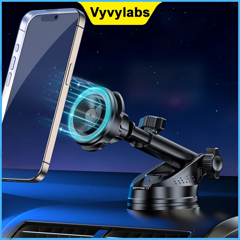 Vyvylabs suction cup holder car windshield dashboard Car mobile phone holder magnetic car holder for iphone 15 14 Xiaomi Samsung