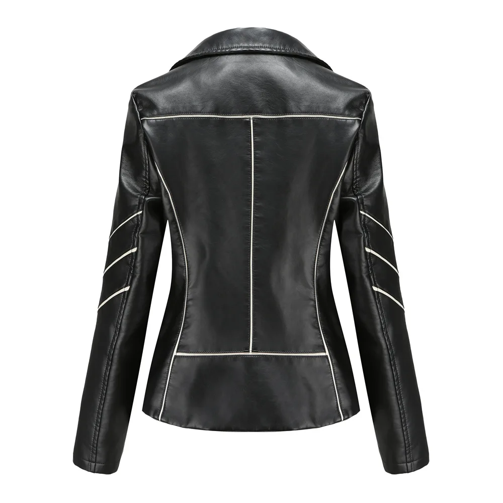 Thin PU Zipper Short Coat for Women, Motorcycle Jackets, Leather Clothes, Spring and Autumn Jackets, New Style, Purchase
