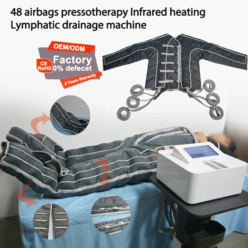 Popular Pressotherapy Jacket pants with 48 AirBags and Heating Lymphatic Drainage & Body Sculpting Machine