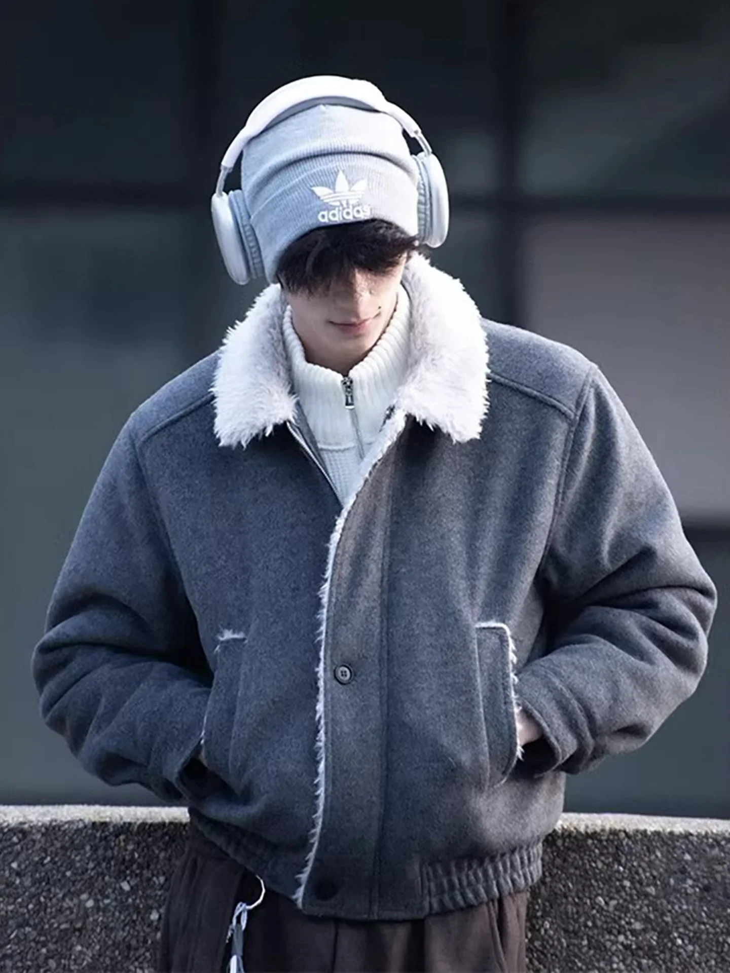 

Мужская зимняя куртка в американском ретро-стиле из овечьего вельвета, утепленная хлопковая, на молнии, теплая, молодежная, повседневная