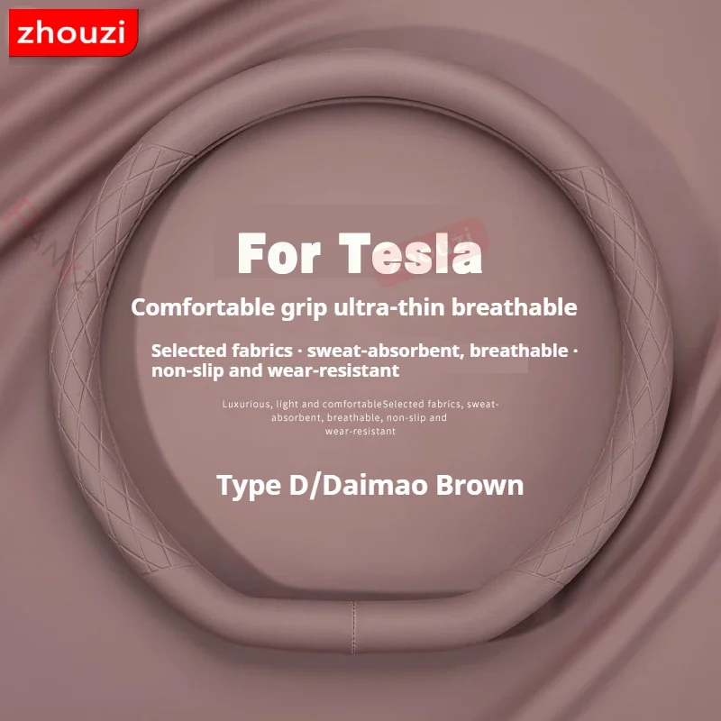 

Car Steering Wheel Cover PU Leather Anti Slip Universal Auto Steering styling Decoration For Tesla Model 3 Y Model S Model X