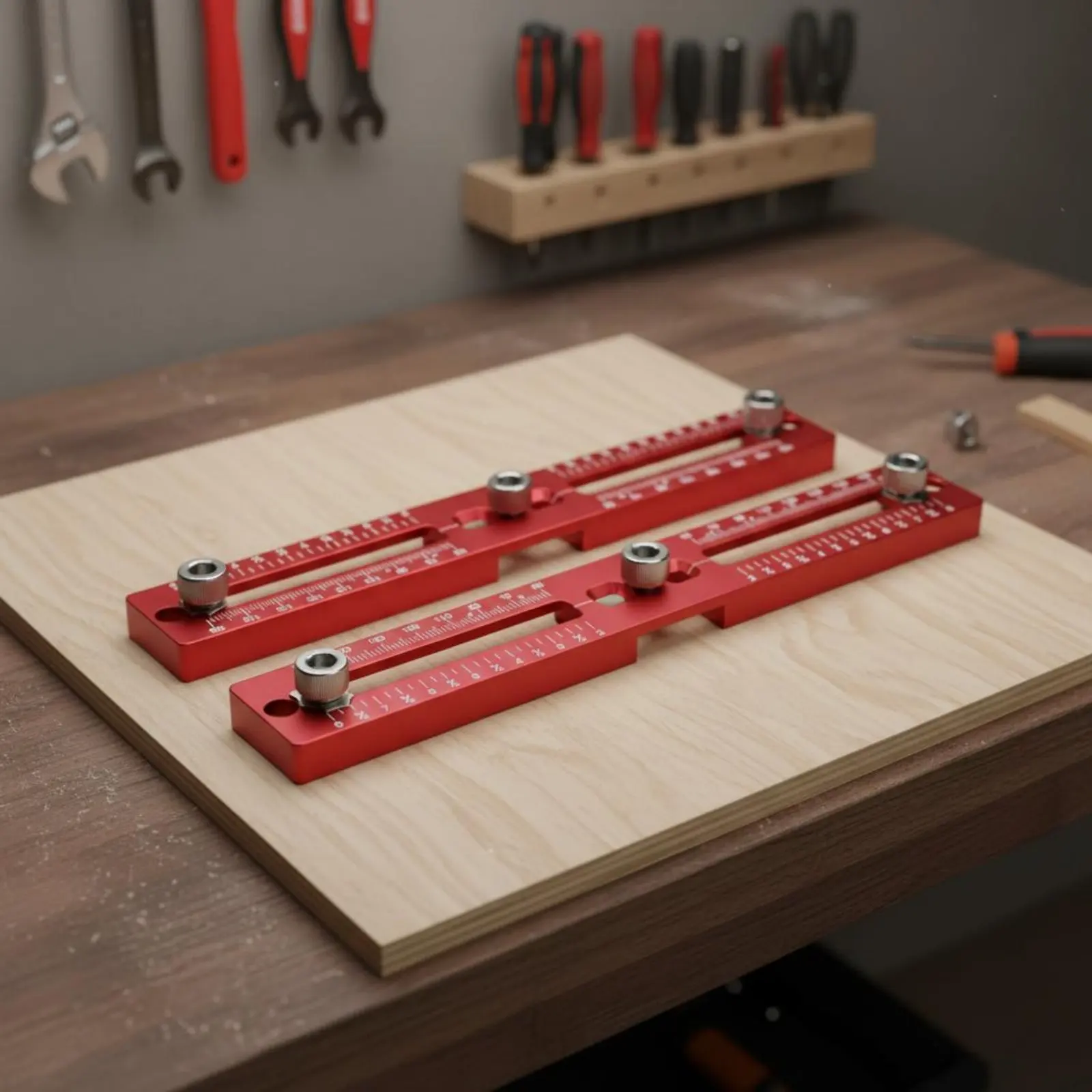 

Drawer Pull Drilling Guide Multi-Functional Adjustable Hole Locator Tool Cabinet Hardware Jig Clear Scale for Woodworkers