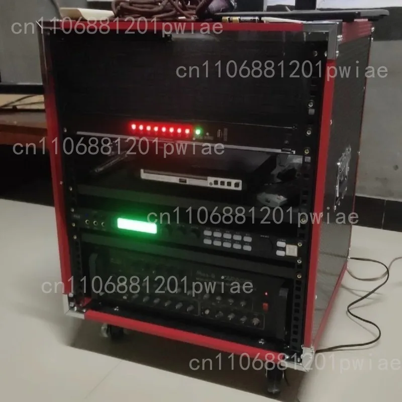 Amplifier Cabinet, Home-Use Flight Case, Audio Equipment Enclosure, Outdoor Portable Sound System, 12U Equipment Rack