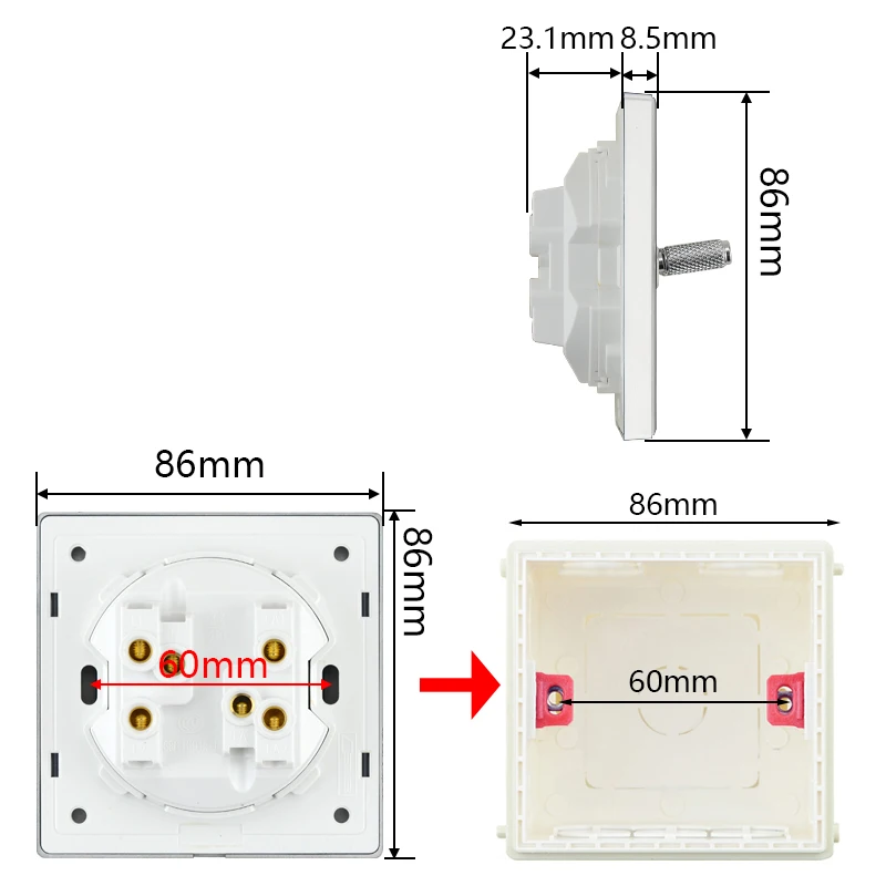 Wall Switch Light 220V  Glass Panel Knurled lever Toggle Switch EU French Plug Outlet  Dual Usb Power Socket