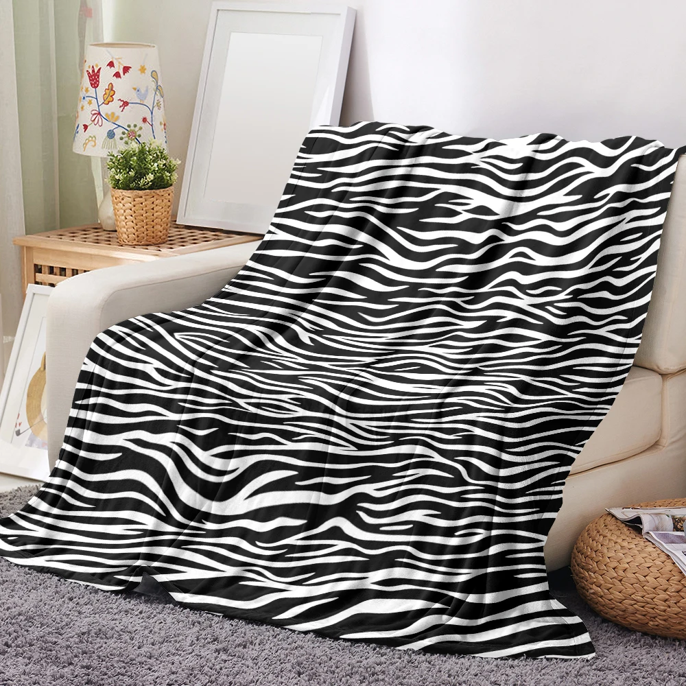 Cozy Zebra Stripes Throw Blanket-Contemporary Style,All-Season Comfort for Bed,Couch,Office&Travel-Perfect Gift,Blanket for Bed