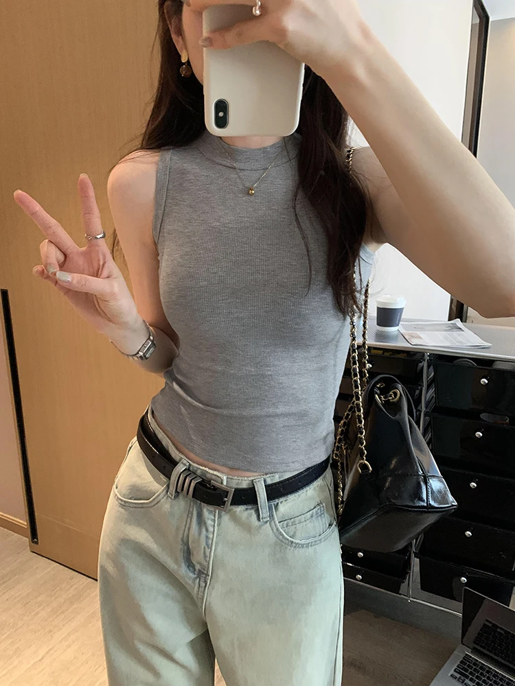 قميص نسائي بدون أكمام بتصميم جديد للربيع والصيف، ملابس داخلية، قميص بدون أكمام، ملابس خارجية من مزيج القطن، مناسب بشكل مريح