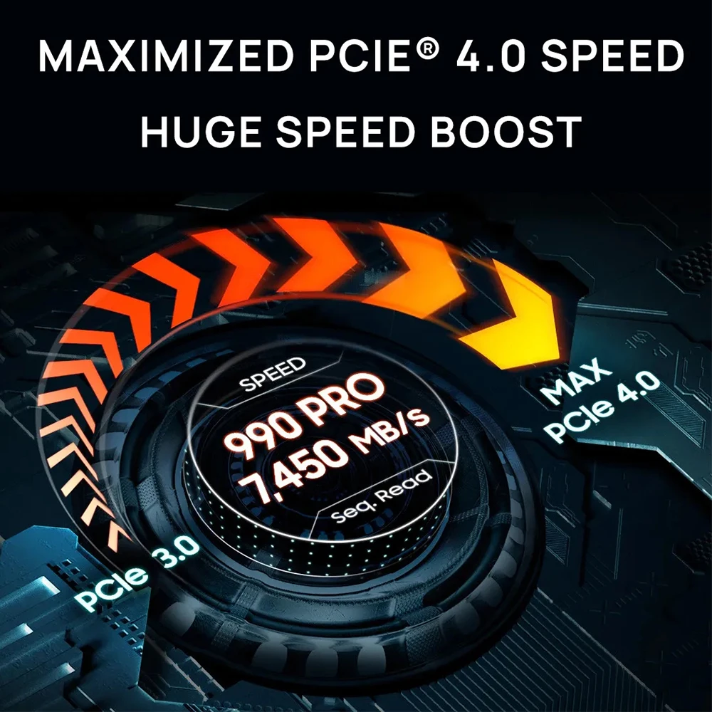 جهاز كمبيوتر محمول من smme M.2 x x0cie gen4.4 990pro محرك الحالة الصلبة NVMe M.2 SAMSUNG 990 PRO SSD 1TB 2TB 4TB PCIe Gen4.0x4 990pro Solid State Drive NVMe M.2 2280 Internal SSD for Desktop Laptop PC Computer