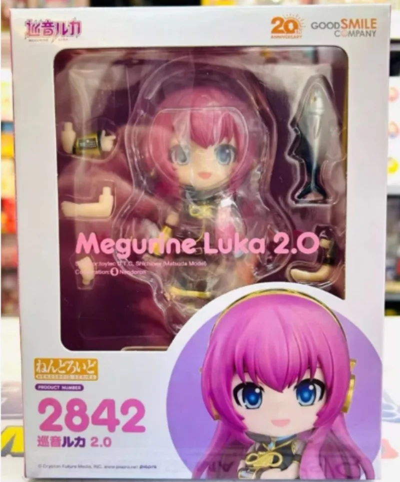 

In Stock Original GSC Nendoron #2842 Piapro Megurine Luka 10CM 2.0 Figure Ornaments Gift Cartoon Anime Toys Movable