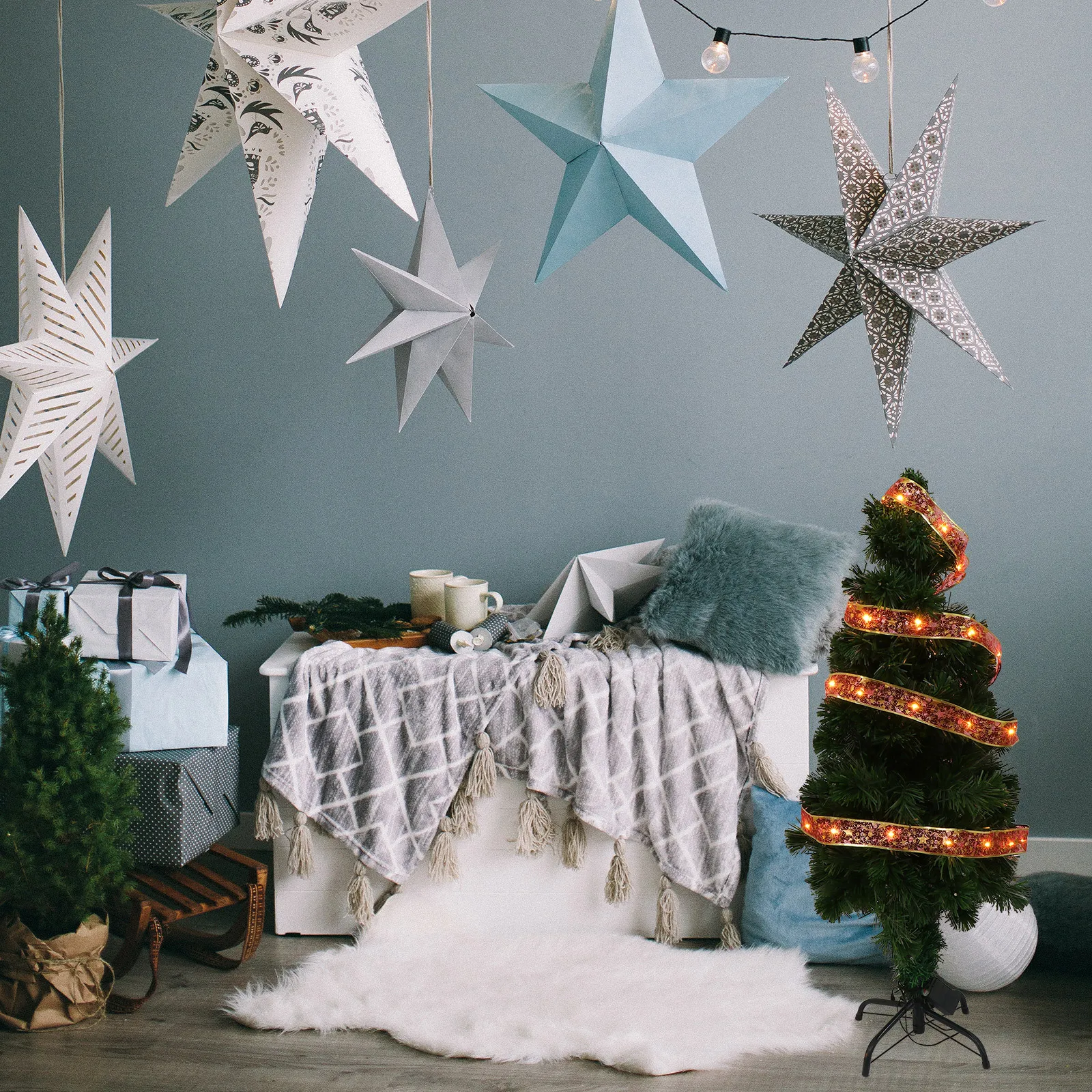 شجرة عيد الميلاد ديكور 1 قطعة مضيئة الشريط القماش LED سلسلة الإبداعية مهرجان جو لوازم الحفلات ساحة الحديقة حديقة ديكور #2