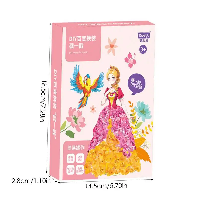 Prinses Aankleden Poke Boek Kids Kunsteducatie Boek Poke Craft Kit Meisjes Verkleedboek Diy Poke Leuke Prinses Dress Up Ambachten Kit