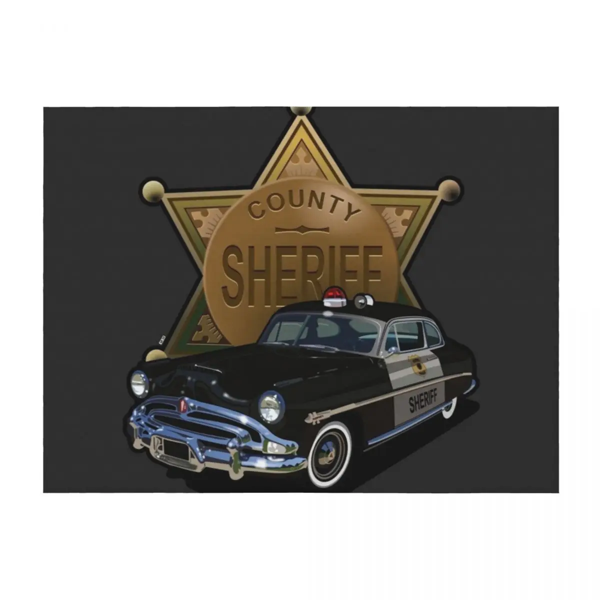 

Sheriff's classic car Throw Blanket Sleeping Bag Furry blankets ands Hairy Blankets