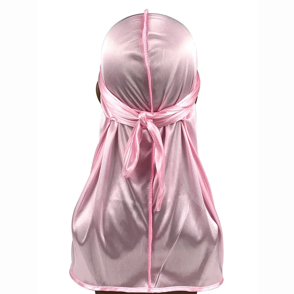 

Новая шелковистая шапка-тюрбан с длинным хвостом, шелковистый дюраг, бандана в пиратском стиле, головной убор, быстросохнущая повязка на голову, унисекс