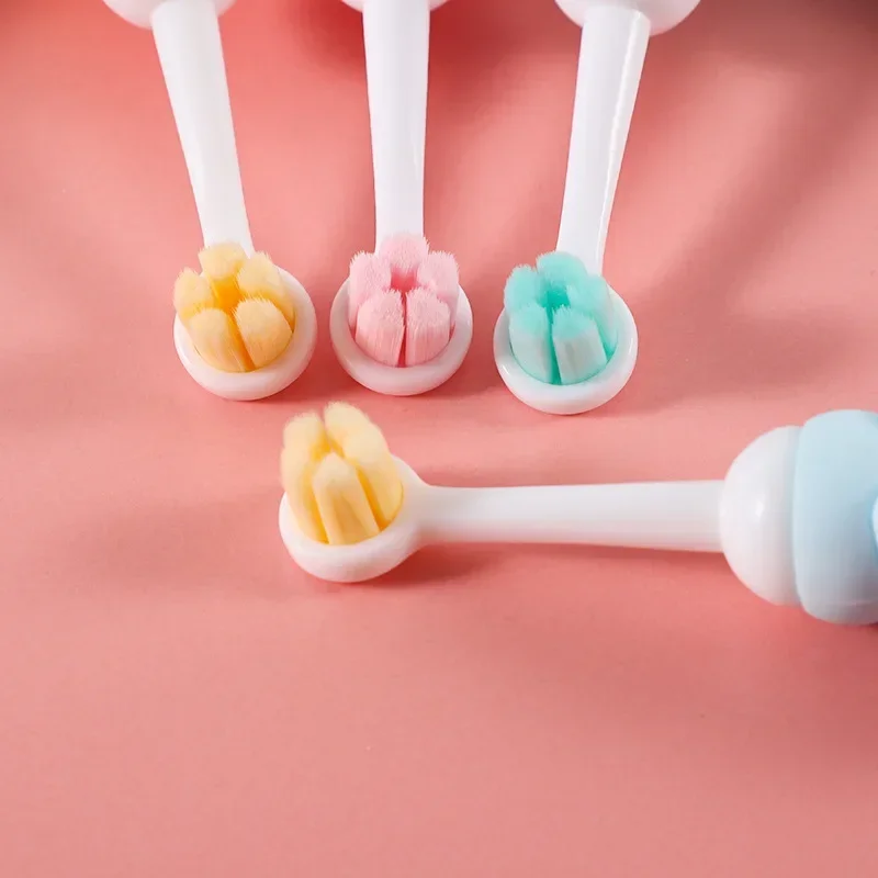 Bonito dos desenhos animados urso escova de dentes cerdas macias silicone escova de dentes das crianças adorável limpo escovação dos dentes crianças