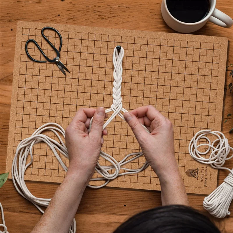 Macrame Board with Pins, 12x16In Portable Double Side Macrame Project Board with Grids,Reusable Macrame Board