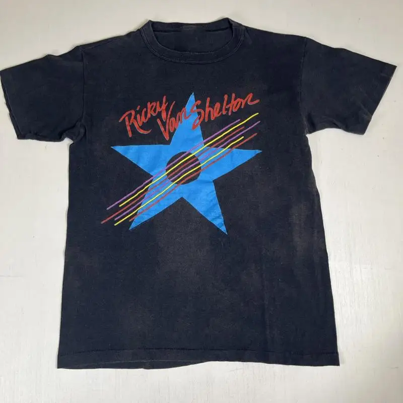 تي شيرت Vtg Ricky Van Shelton من القطن الأسود بجميع المقاسات S 5Xl للمعجبين