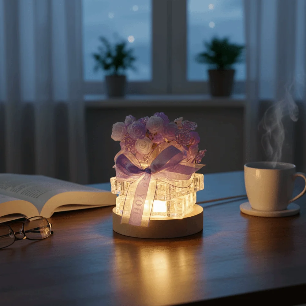 クリエイティブ-diy-ナイトライト手作りエレガントな-led-アイスキューブナイトライト-diy-クラフト調光可能な模擬花ライト