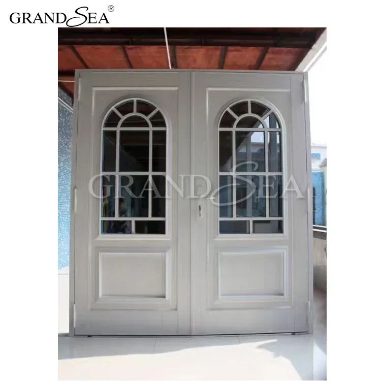 european style french door aluminum front door with grill design