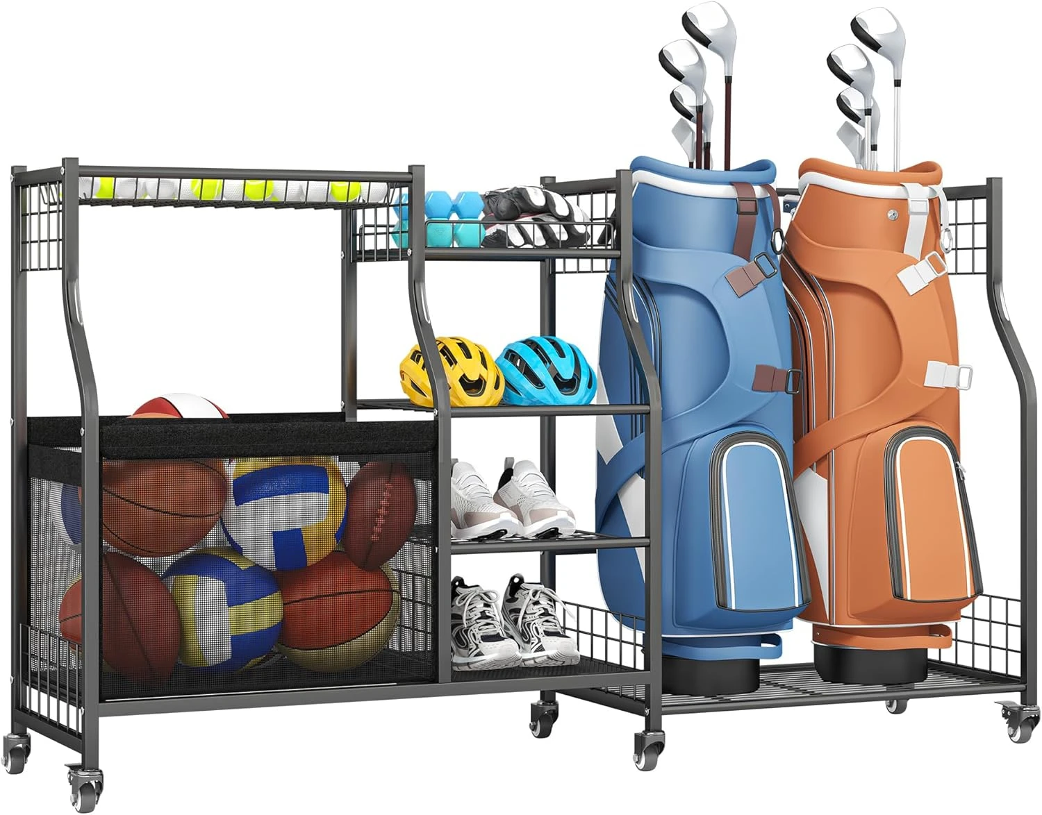 Golf Equipment Organizer For Garage - Rak Penyimpanan Tas Golf, Penyangga Tas