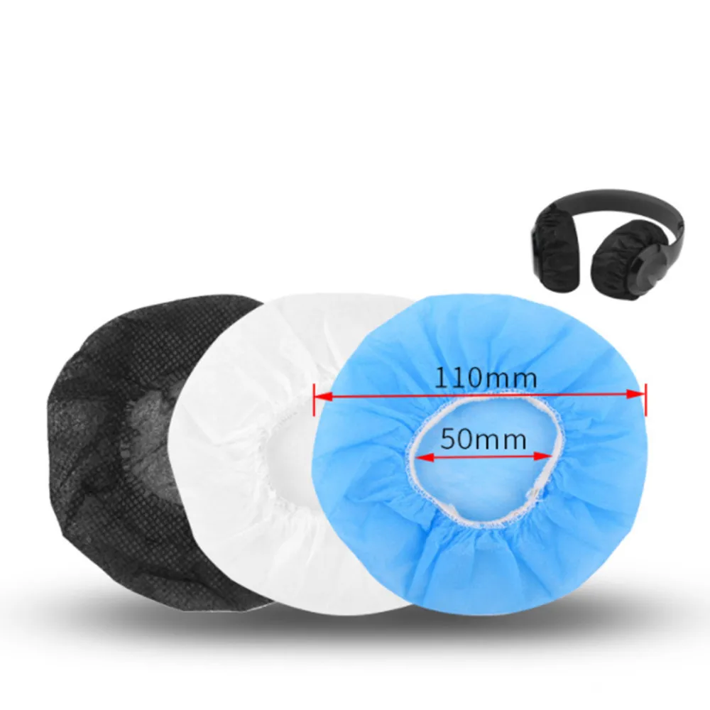 100Pcs/Bag Disposable Headphone Dust Cover Nonwoven Earmuff Cushion Within 11CM Headset disposable headphone ear covers
