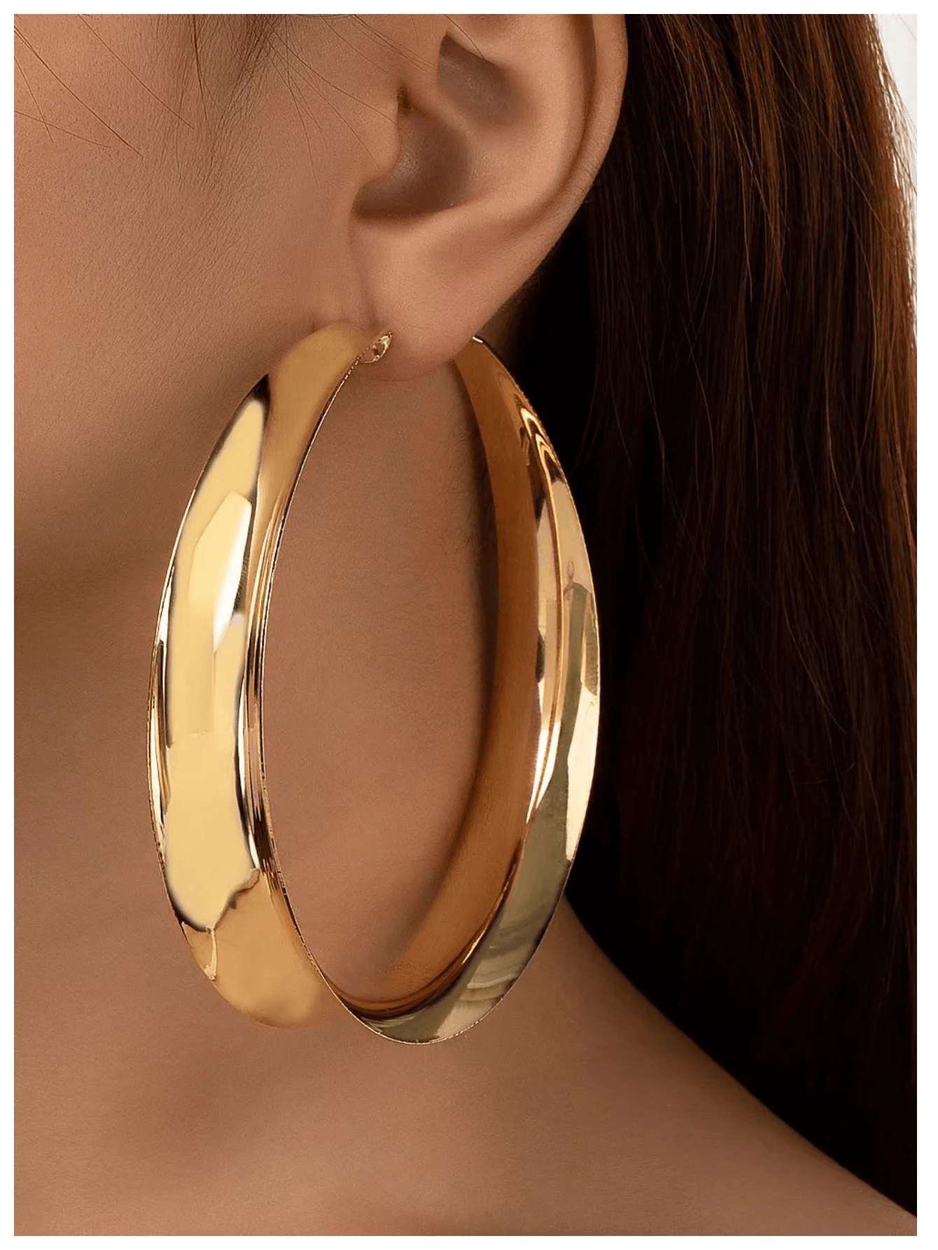 Oversized Minimalist Hoop Earrings For Women Fashion Statement Jewelry