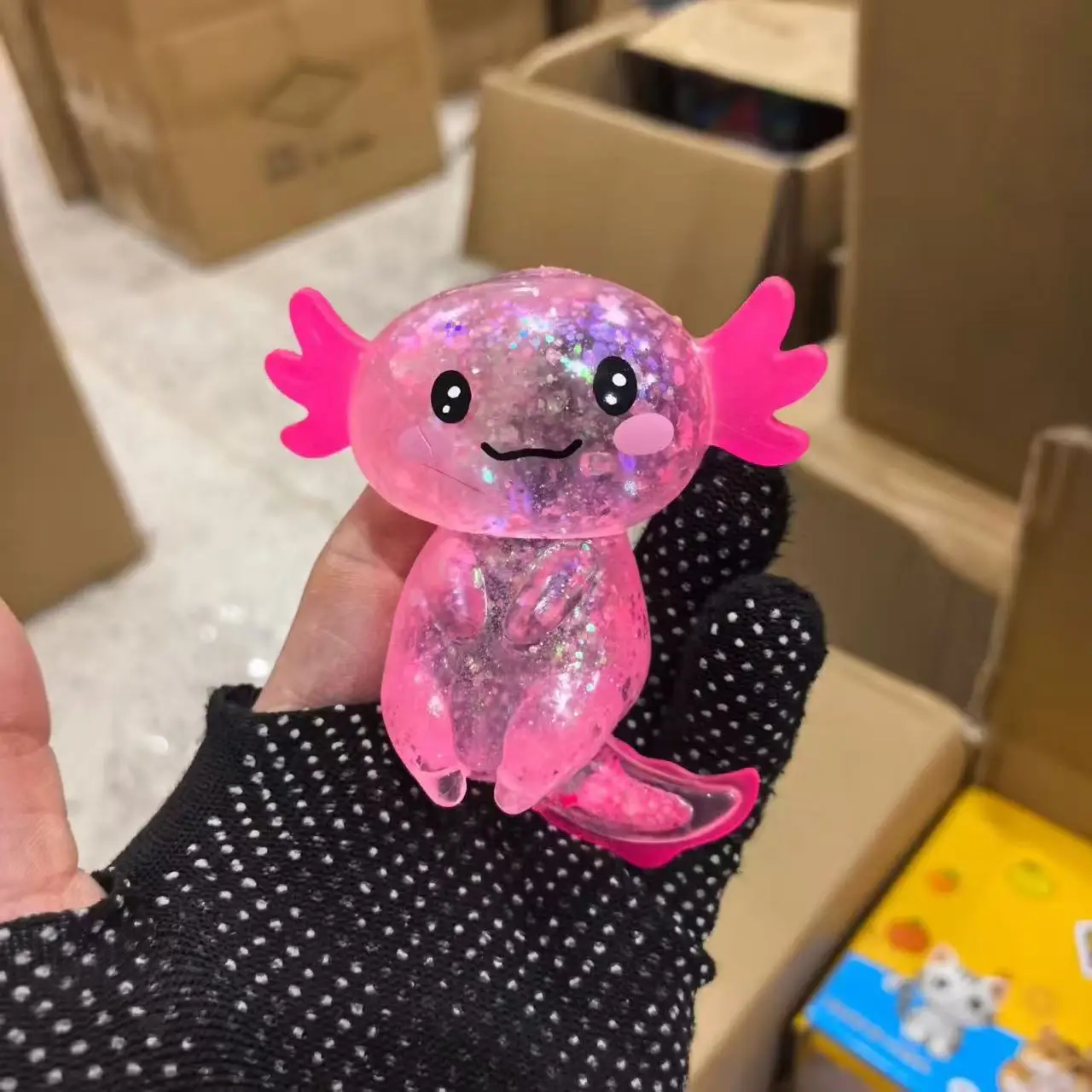 Squishy Colour Salamander Maltose Fidget Sequins Maltose Stretchy Axolotl Fun Squeeze Stress Relief Sensory Anti-Anxiety Toys