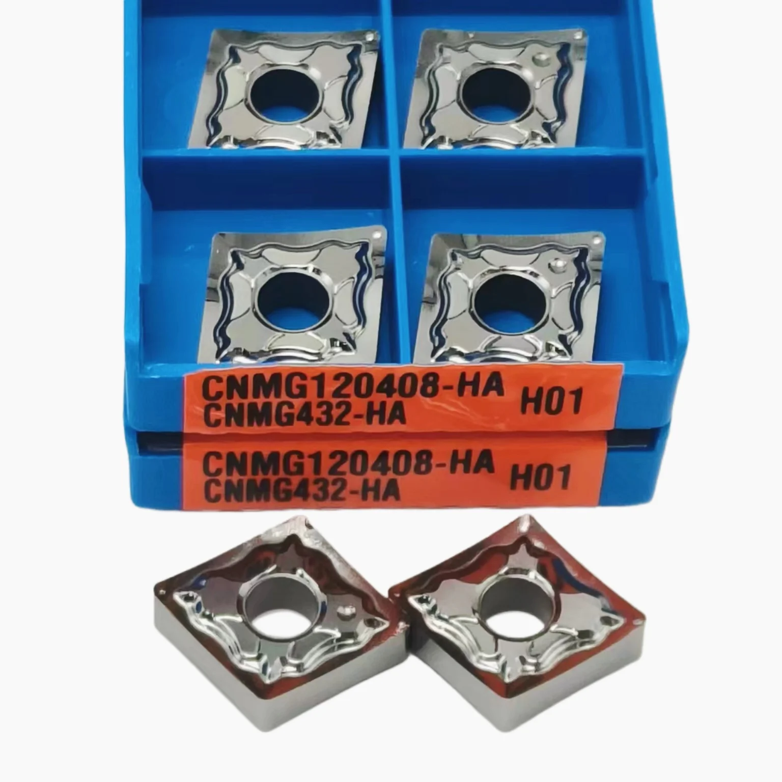 شفرة إدراج تحول الألومنيوم ، قاطع مخرطة كربيد CNC ، أداة نحاسية ، CNMG120402 CNMG120404 CNMG120408 HA H01