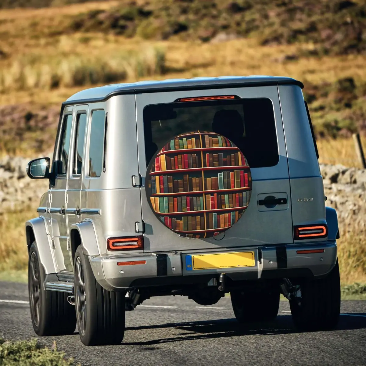 Library Bookshelf Book Spare Tire Cover for Jeep Mitsubishi Pajero SUV RV Car Wheel Protectors Accessories 14" 15" 16" 17" Inch