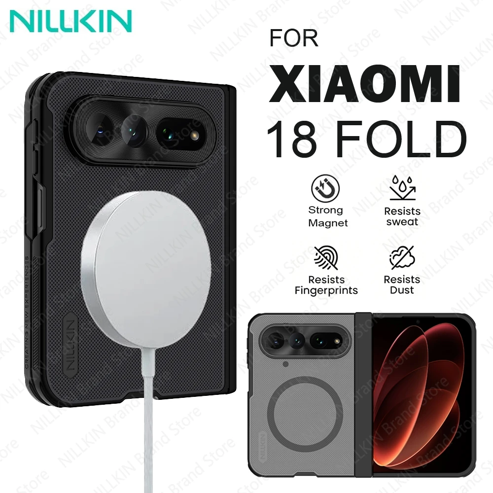 NILLKIN For Xiaomi 18 Fold MagSafe Case Super Frosted Shield Fold Magnetic Case Shockproof Ultra-thin Cover For Xiaomi 18 Fold